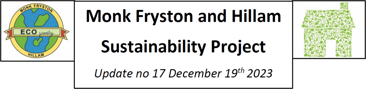 Monk Fryston and Hillam Sustainability Project Update #17