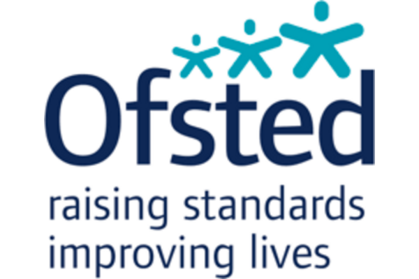 Ofsted logo, featuring 3 'stick' men, and the tagline 'raising standards - improving lives'.