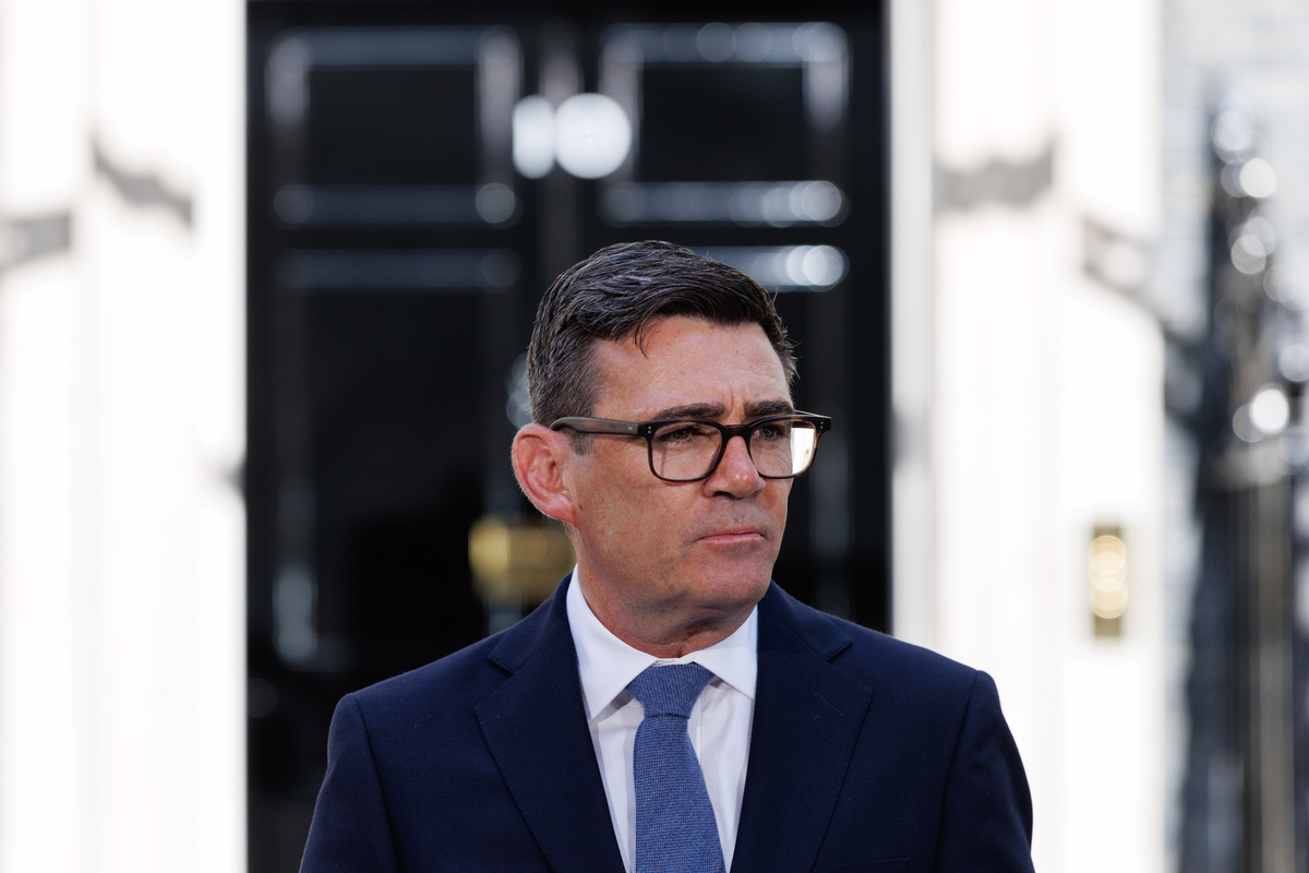 Image of Andy Burnham stood outside Number 10, Downing Street.
