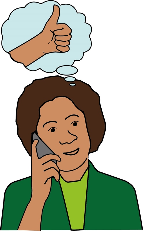 A person using a telephone calling for advice