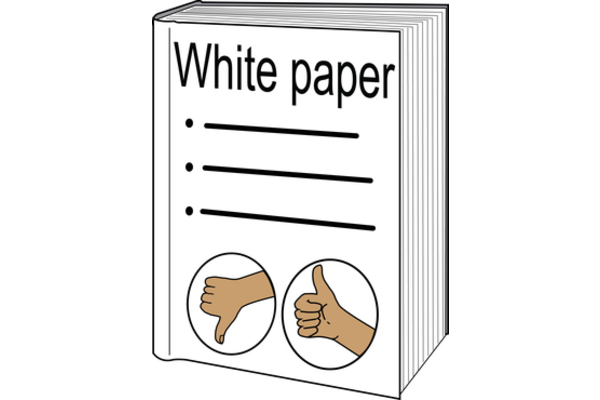 A white paper document featuring thumbs up and thumbs down images