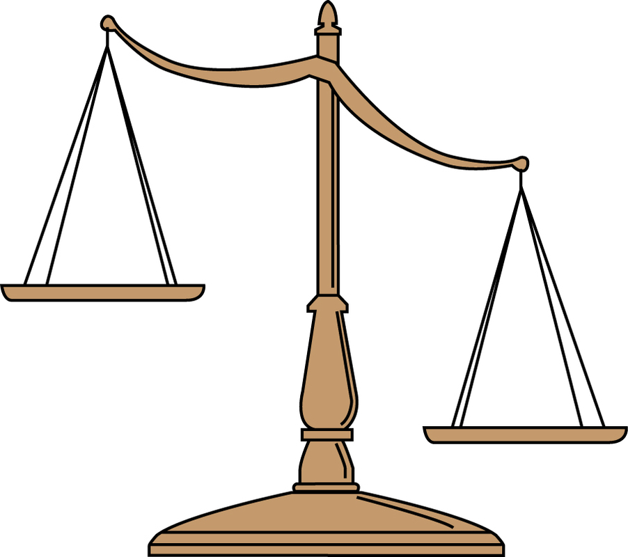 A set of justice scales equally balanced to represent equality