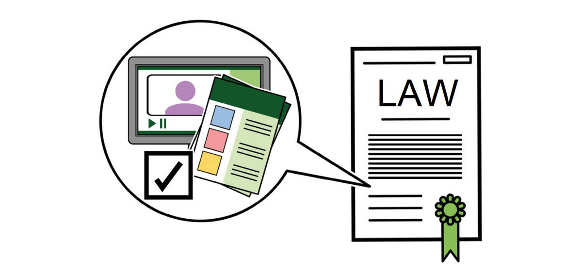 Information in a speech bubble and a legal document