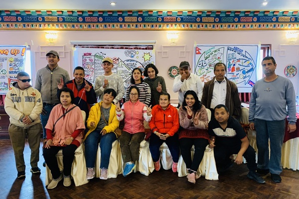 Photo of self advocates in Nepal who attended the training