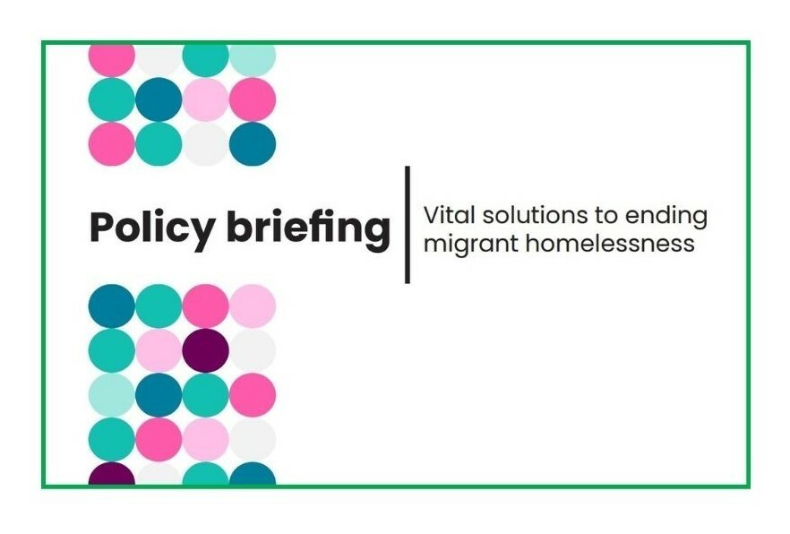 Cover of migrant homelessness briefing