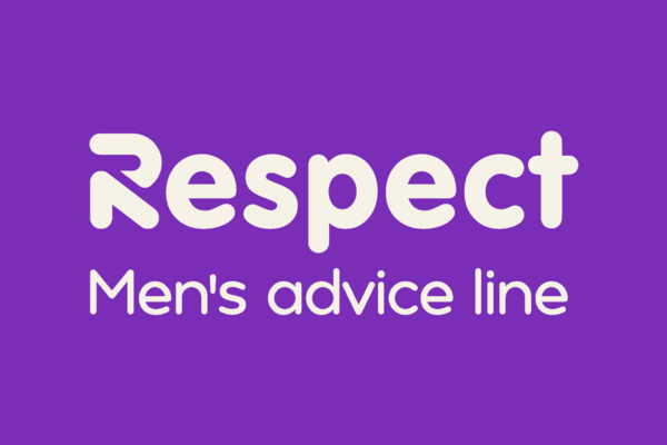 The Men's Advice Line logo in white on a purple background