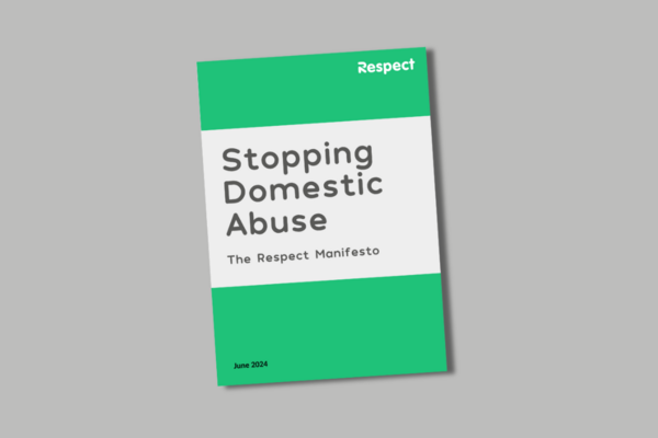 An image of the front cover of the Respect Manifesto, Stopping Domestic Abuse