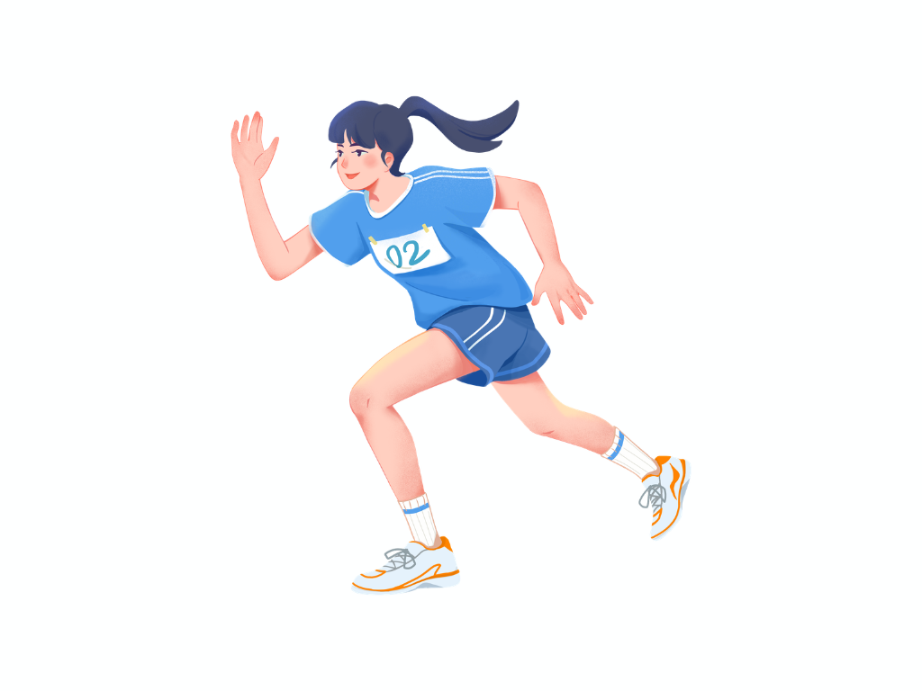 Cartoon image of a woman running