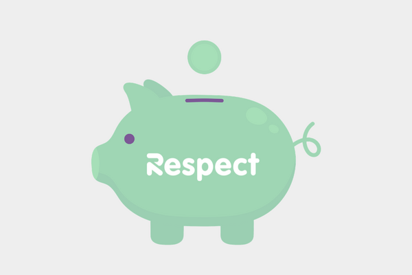 Piggy bank with Respect on the front