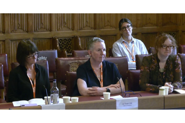 Kyla, Jo and Nicole sat on panel. Ailsa Malcolm sat behind. 