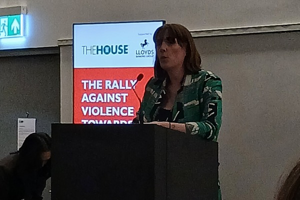 Jess Phillips, MP speaking at VAWG Rally