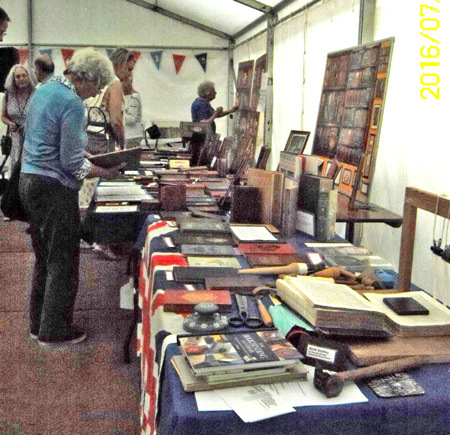 Exhibiting and demonstrating what the Society is all about at A La Ronde, Exmouth (National Trust), organised by George Savage, an enthusiast and talented regional Member.