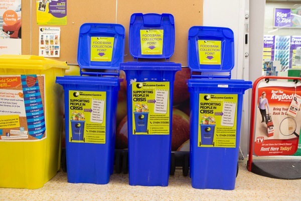 blue wheelie bin food collection points