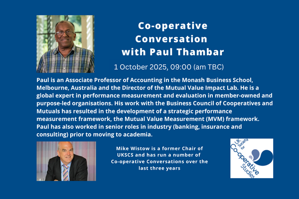 Flyer advertising Conversation with Paul Thambar 