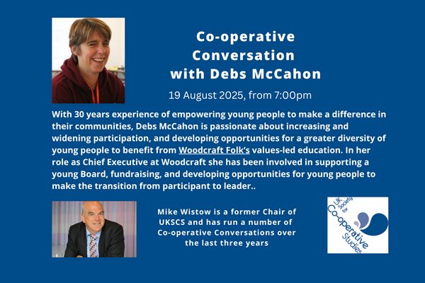 Social media flyer for Co-op Conversation with Debs McCahon