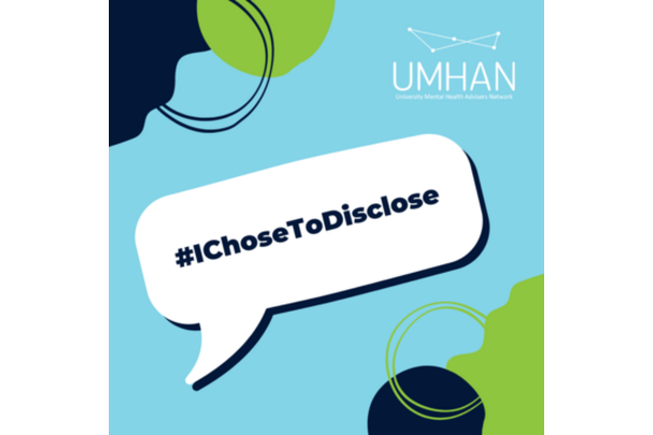 Speech bubble saying "#IChoseToDisclose"