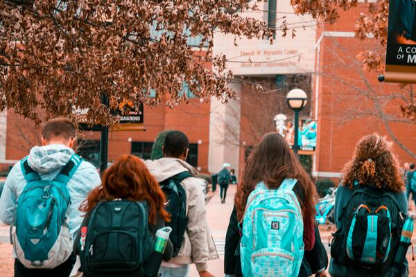 Students on a campus