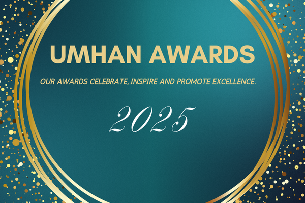 Blue banner which says 'UMHAN Awards 2025'. 